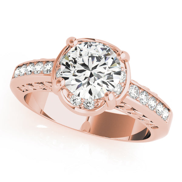 Single Row Diamond Engagement Ring