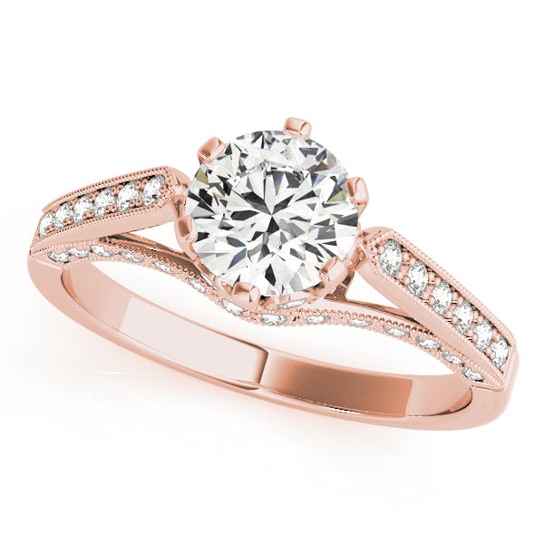 Single Row Diamond Engagement Ring