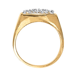 Mens 18K White Gold Multi-Diamond Fashion Ring