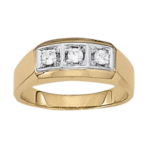 14K White Gold 3-Stone Round Diamond Ring