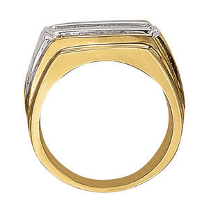 Platinum White Diamond Mens Channel Band Ring