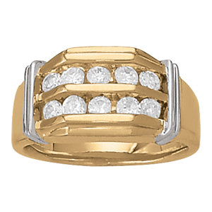 Mens 1 CT Platinum Diamond Channel Ring