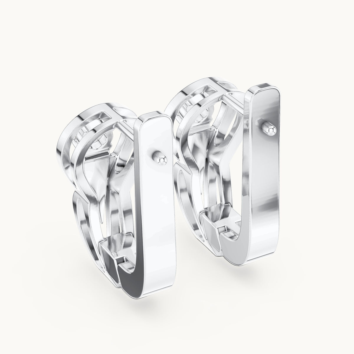 Round lab-grown diamond shield drop huggie earrings in white gold, 0.18 CT TW, view 3