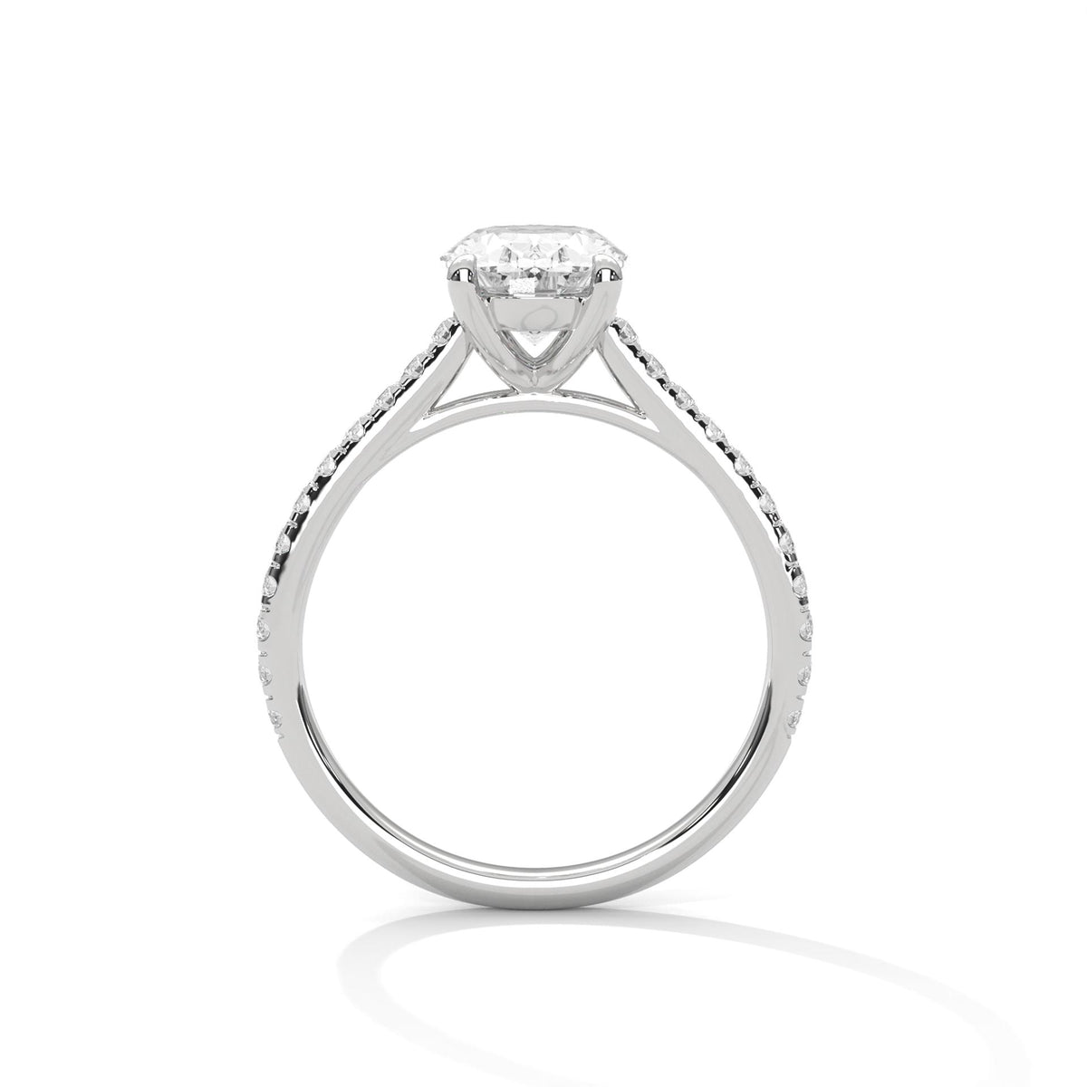 2ct Oval Lab Diamond Engagement Ring with a Pave setting