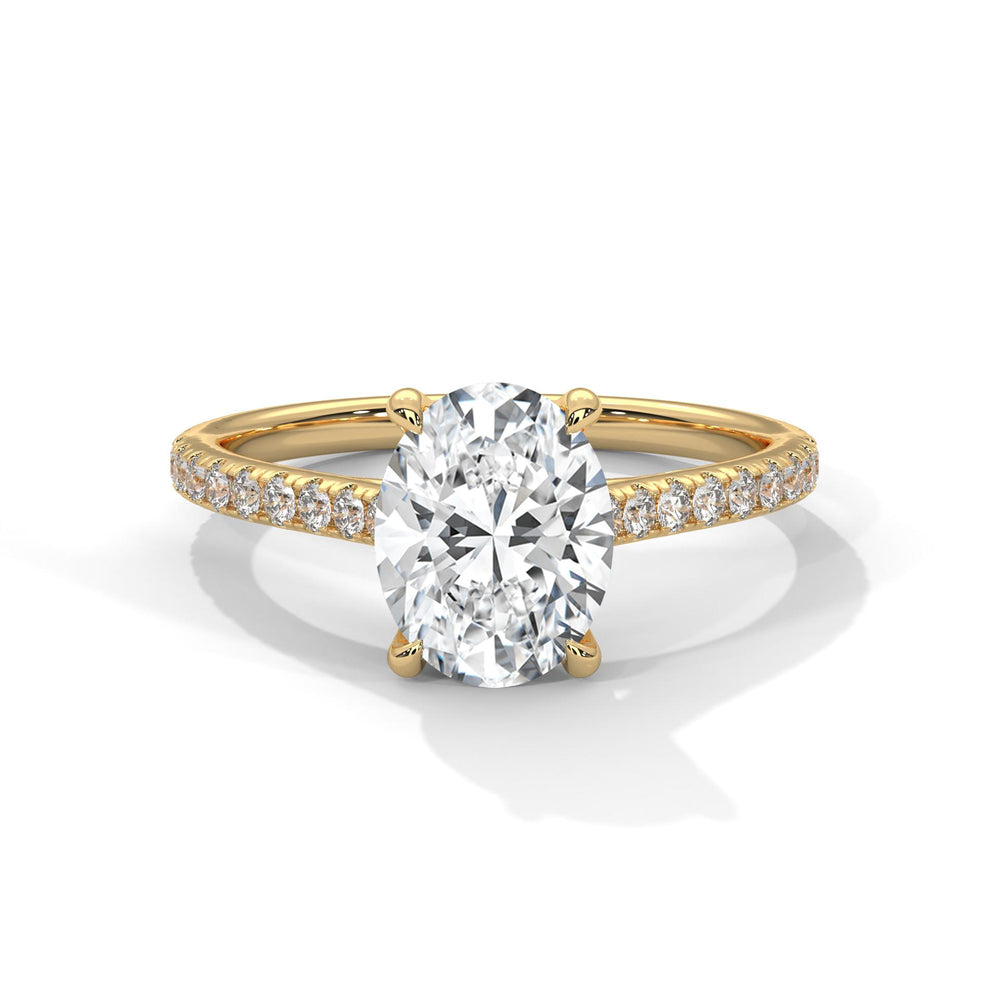 2ct Oval Lab Diamond Engagement Ring with a Pave setting