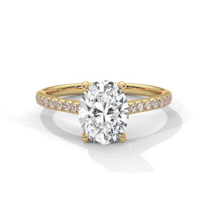 2ct Oval Lab Diamond Engagement Ring with a Pave setting