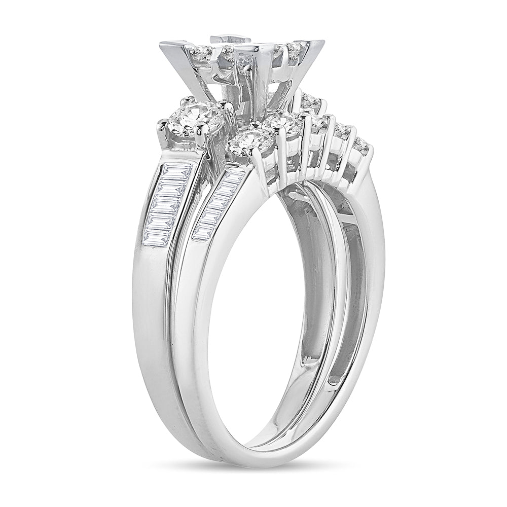 14K 2.00 CT PRINCESS CUT Diamond BRIDAL RING