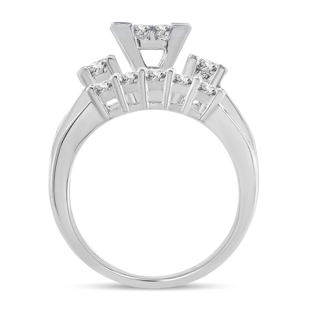 14K 1.00CT PRINCESS CUT Diamond BRIDAL RING