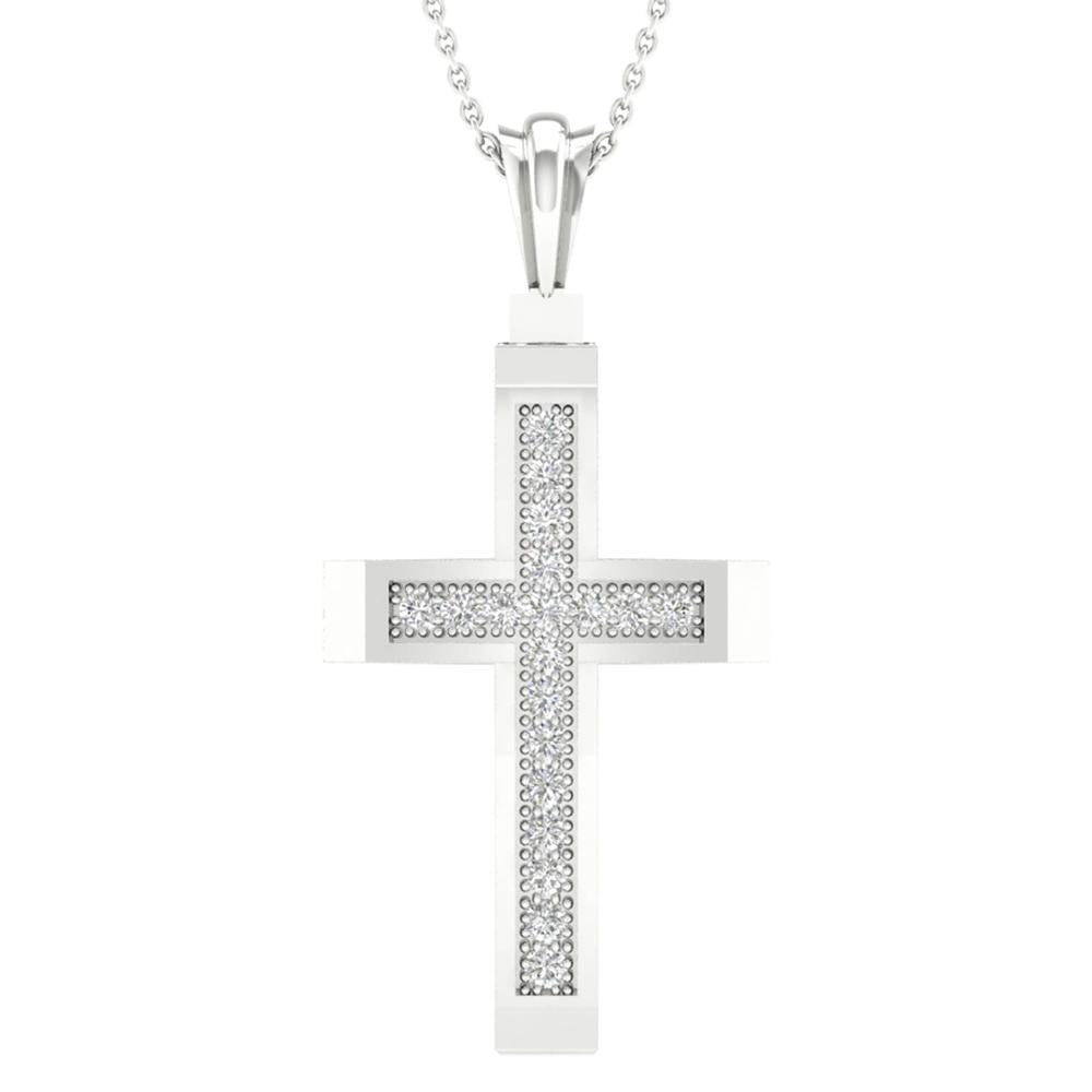 10K 0.05ct Diamond Cross Pendant