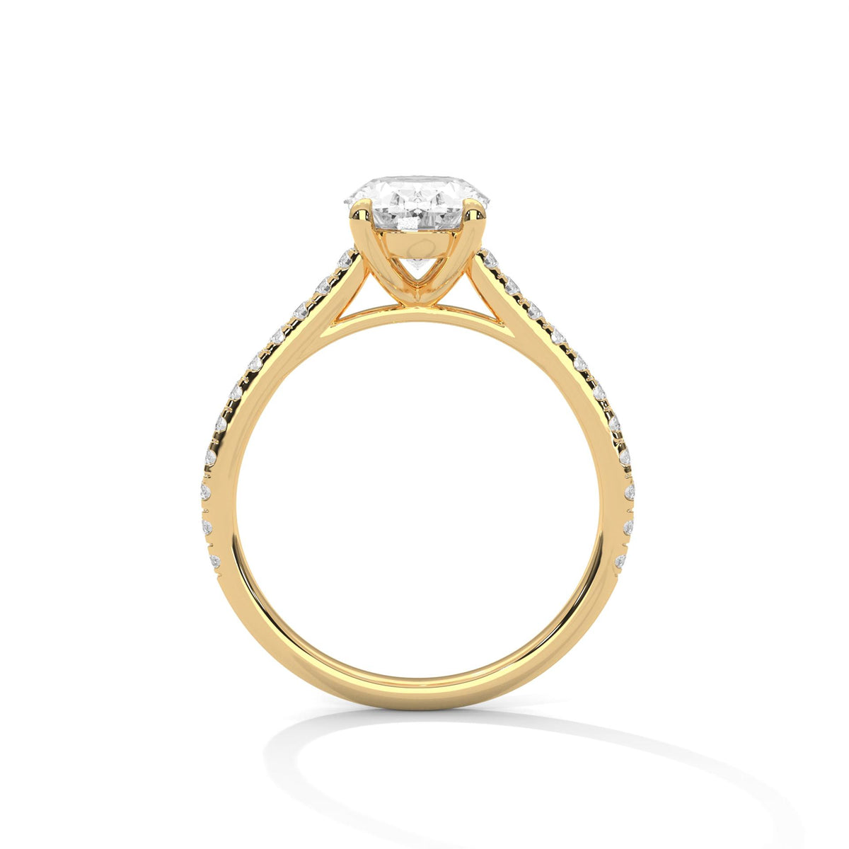 2ct Oval Lab Diamond Engagement Ring with a Pave setting