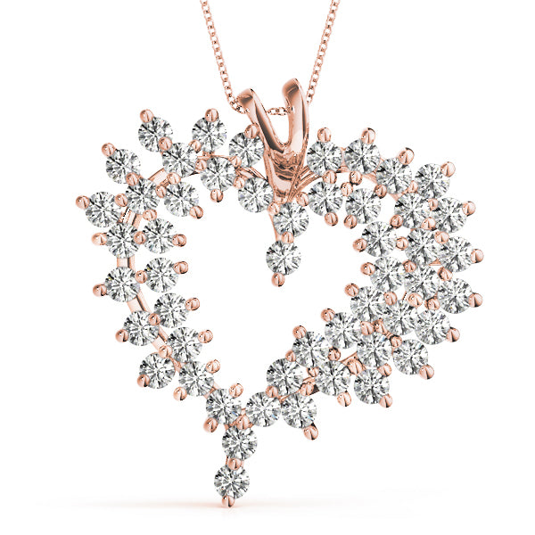 18K Rose Gold Multi-Diamond Fashion Pendant Necklace