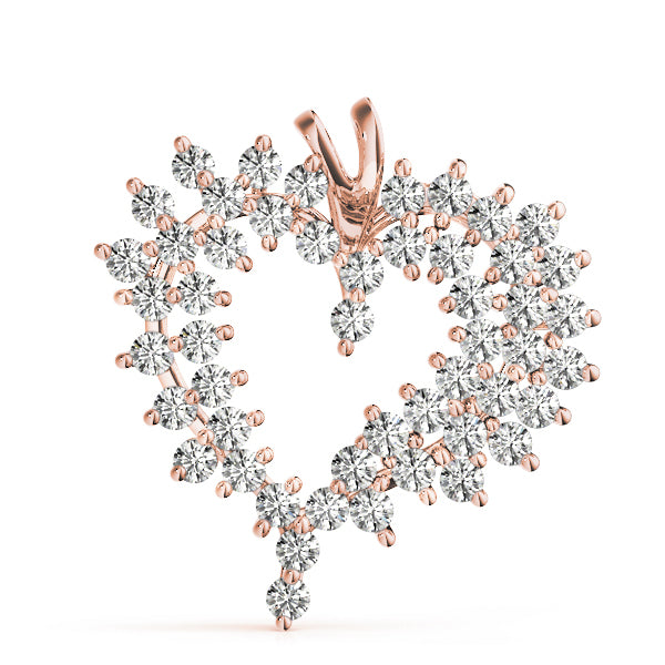 14K Rose Gold Round Diamond Fashion Pendant