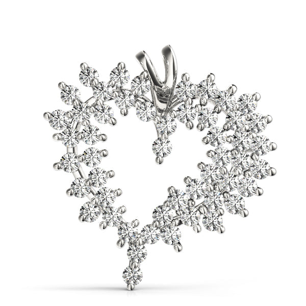 14K White Gold Multi-Diamond Fashion Pendant