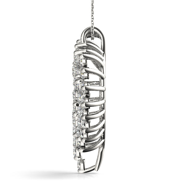 14K White Gold Multi-Diamond Fashion Pendant