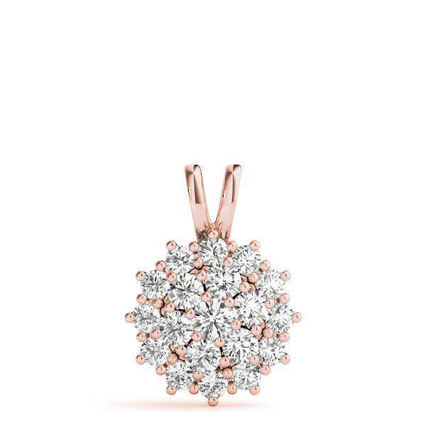 Rose Gold 1 CT Diamond Fashion Pendant Necklace