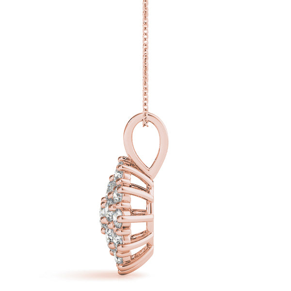Rose Gold 1 CT Diamond Fashion Pendant Necklace