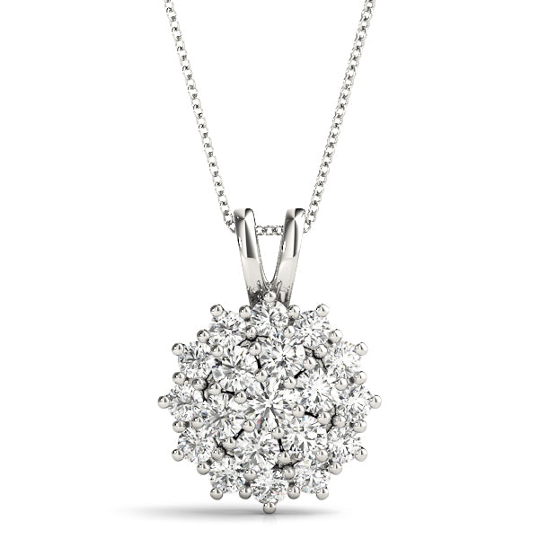 1 CT TW Platinum Round Diamond Fashion Pendant