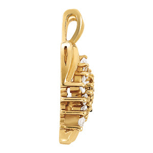 14K White Gold Diamond Fashion Pendant