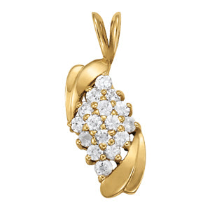 Platinum Round Diamond Fashion Pendant