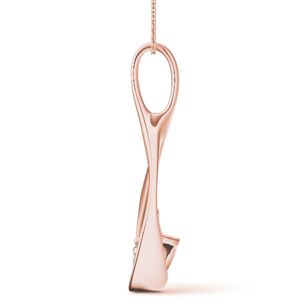 14K Rose Gold 7/8 ct Diamond Solitaire Pendant Necklace