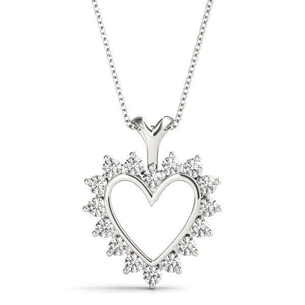 14K White Gold Multi-Diamond Fashion Pendant