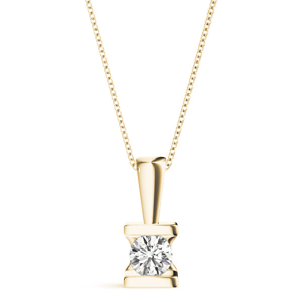 14K Yellow Gold 1ct Diamond Solitaire Pendant