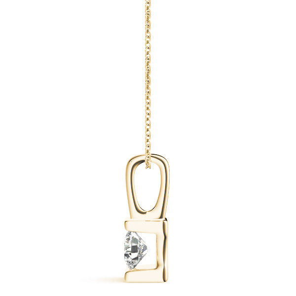 14K Yellow Gold 1ct Diamond Solitaire Pendant