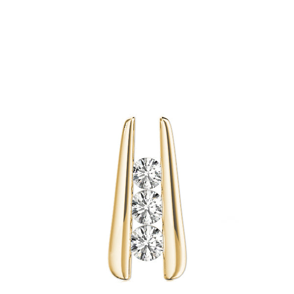 14K Yellow Gold 1 ct Diamond Three-Stone Pendant