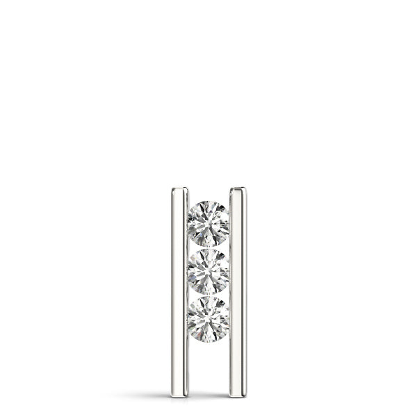 Platinum 1 CT Three Stone Diamond Pendant Necklace