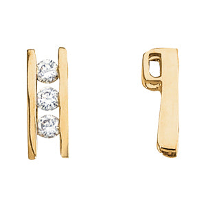 Platinum 1 CT Three Stone Diamond Pendant Necklace