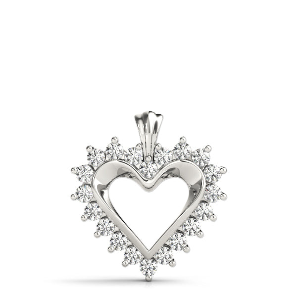 14K White Gold 1ctw Round Diamond Fashion Pendant