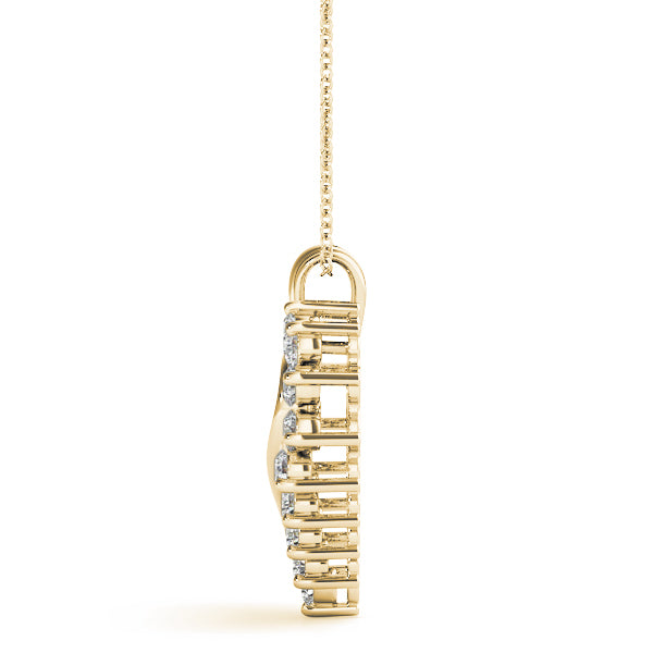 14K Yellow Gold Multi-Diamond Fashion Pendant