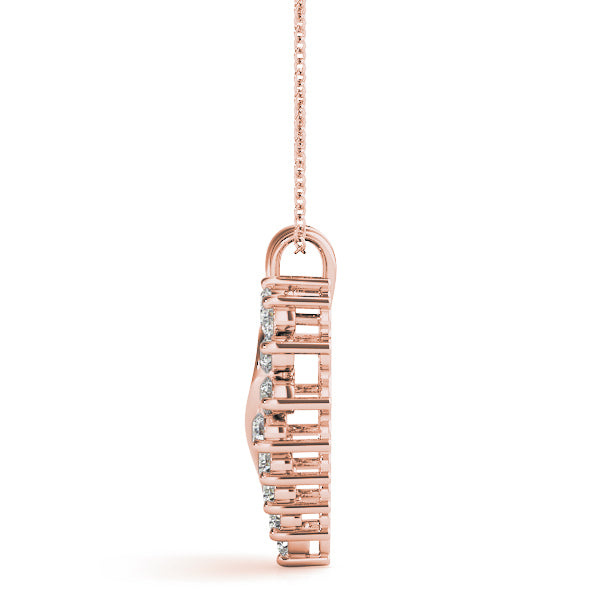 14K Rose Gold Multi-Diamond Fashion Pendant