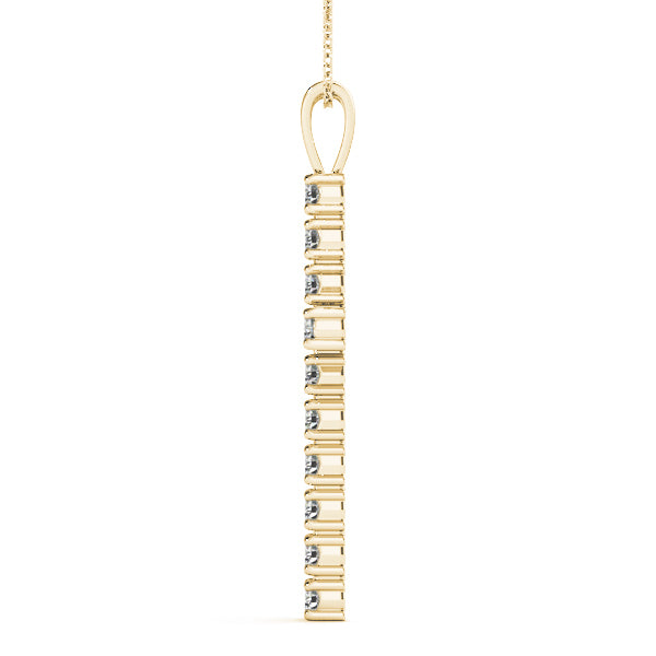 14K Yellow Gold Diamond Cross Pendant