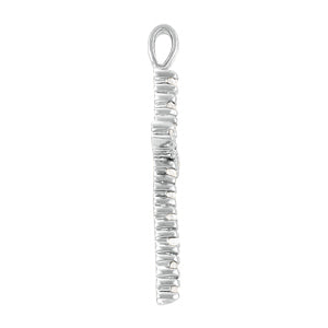 14K White Gold Diamond Cross Pendant