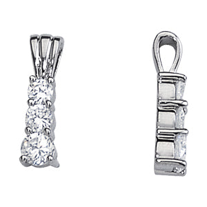 0.6 CTW Round Diamond Three Stone Pendant