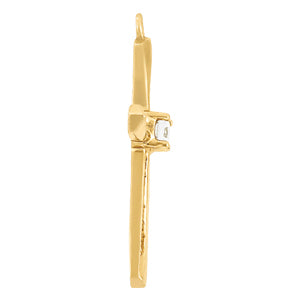 14K White Gold Diamond Cross Pendant