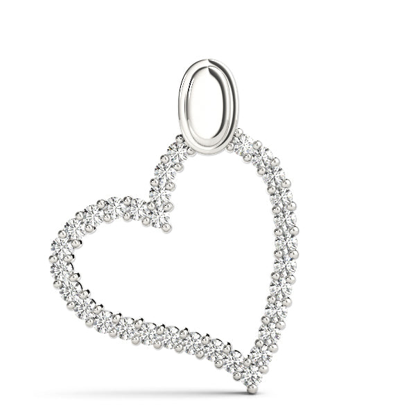 18K White Gold Round Diamond Fashion Pendant