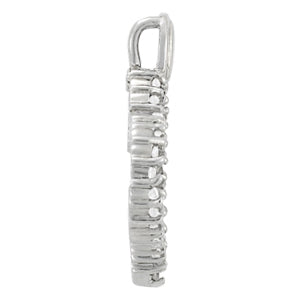 14K White Gold Diamond Cluster Pendant