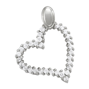 18K White Gold Round Diamond Fashion Pendant
