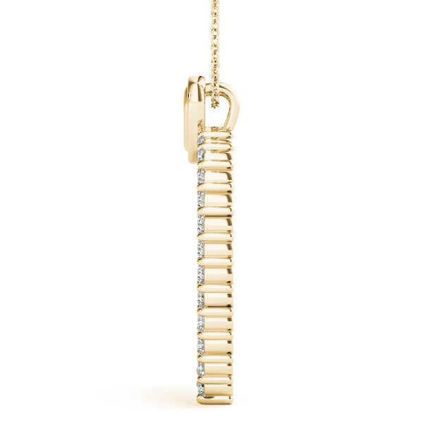 14K Yellow Gold Diamond Cluster Fashion Pendant