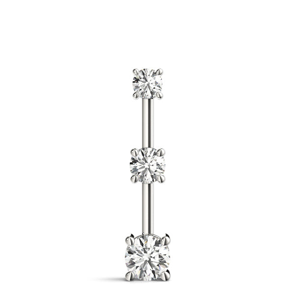 14K White Gold 1 CT Diamond Three-Stone Pendant
