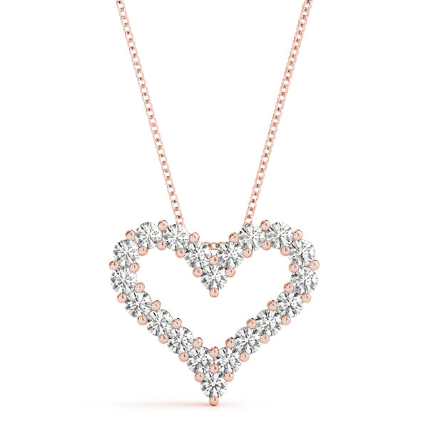 Rose Gold 1 CT Diamond Fashion Pendant Necklace
