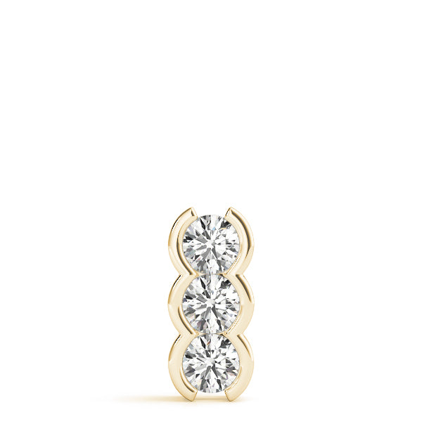 18K Yellow Gold 3-Stone 1 CT Diamond Pendant