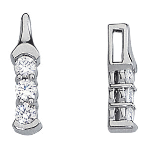 Platinum 1 CT Round Diamond Three Stone Pendant