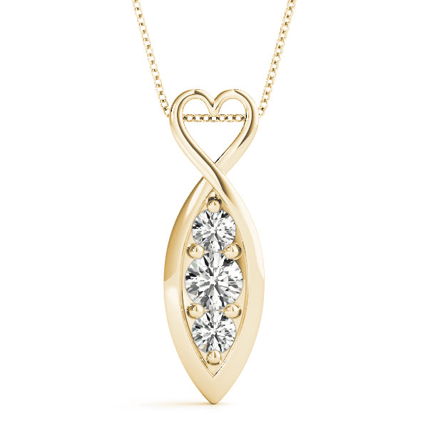 18K Yellow Gold 1/2 ct Diamond Pendant