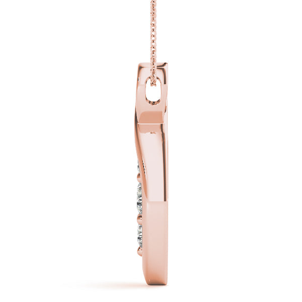 14K Rose Gold 1/2 CT Diamond Three-Stone Pendant
