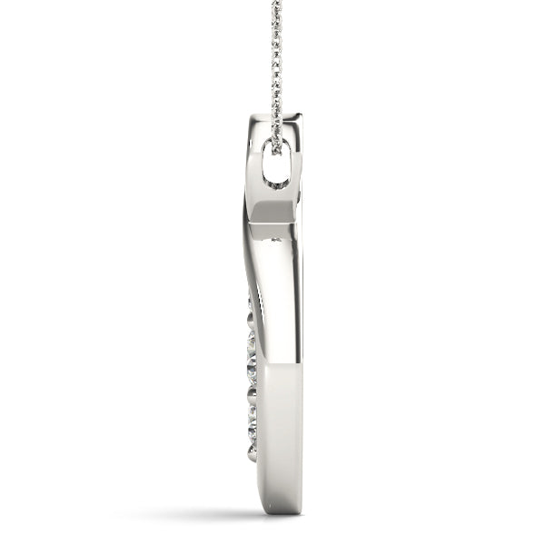 18K White Gold Round Diamond Three-Stone Pendant