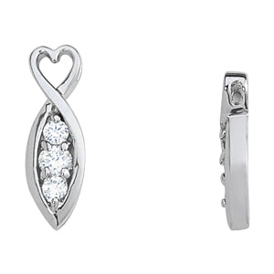 18K White Gold Round Diamond Three-Stone Pendant