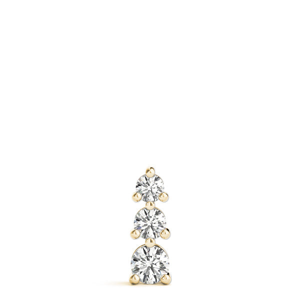 14K Yellow Gold Round Diamond 3-Stone Pendant